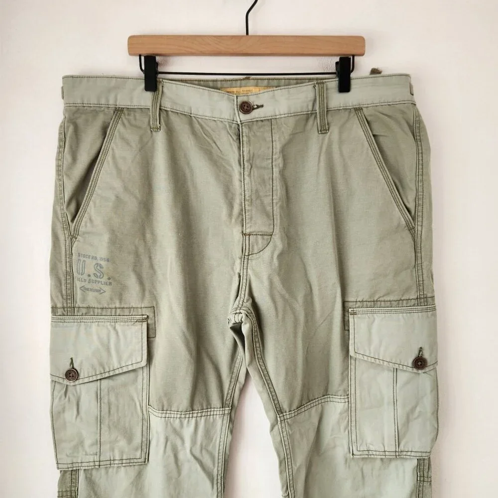 True Religion Green Special Ops Cargo Pants Utility Safari Y2K Military Army 40